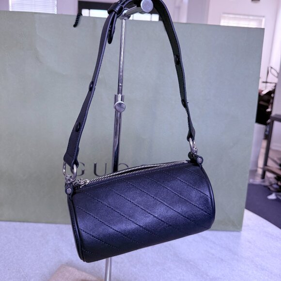 Gucci 760710 Blondie Mini Cylinder Shoulder Bag Black Leather - Picture 8 of 15